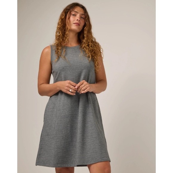 Wool& Dresses & Skirts - Wool& Sierra Tank Dress Merino Wool Pockets Swing Charcoal Grey Size L Long